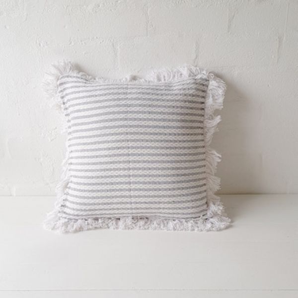 Fringed Towel Stripe Textured Scatter Pillow	